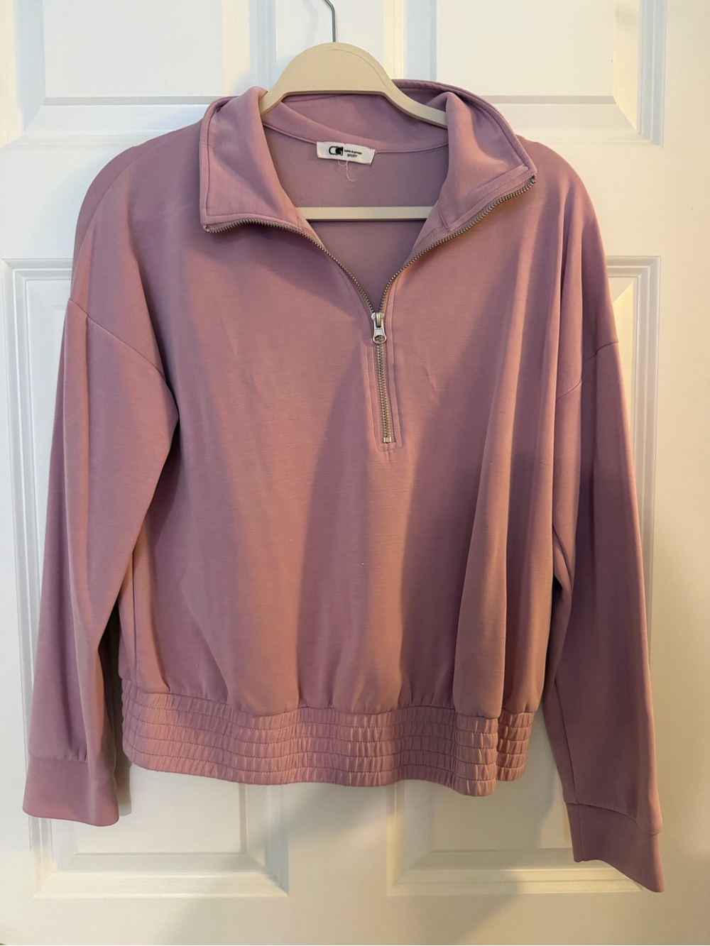 Cable & Gauge Dusty Mauve Half-Zip Pullover Jacket